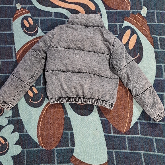 🌈GARAGE ACID WASH DENIM PUFFER JACKET-XS - Picture 3 of 8